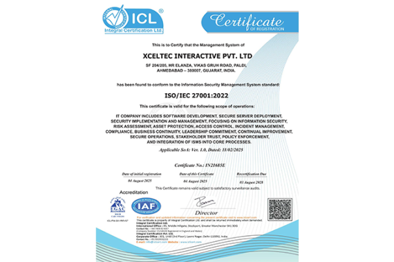 XCELTEC INTERACTIVE- 27001