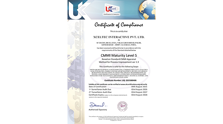 XCELTEC INTERACTIVE PVT. LTD- CMMI XCELTEC INTERACTIVE PVT. LTD- CMMI
