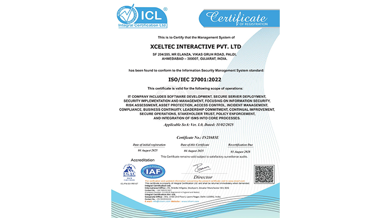 Xceltec ISO 27001:2022 Certification Renewal Announcement